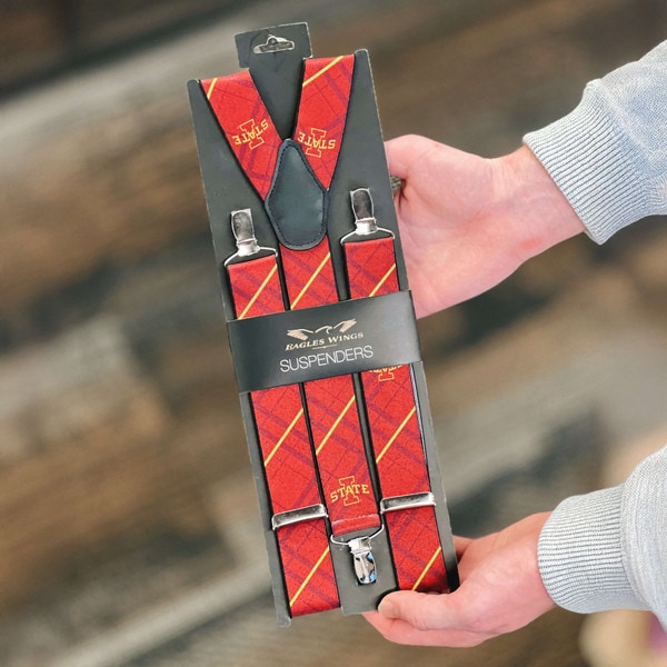Eagles Wings I-State Cardinal & Gold Oxford Suspenders